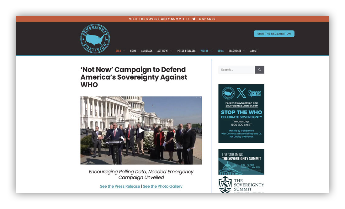 Sovereignty Coalition Website